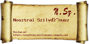 Nosztrai Szilvánusz névjegykártya